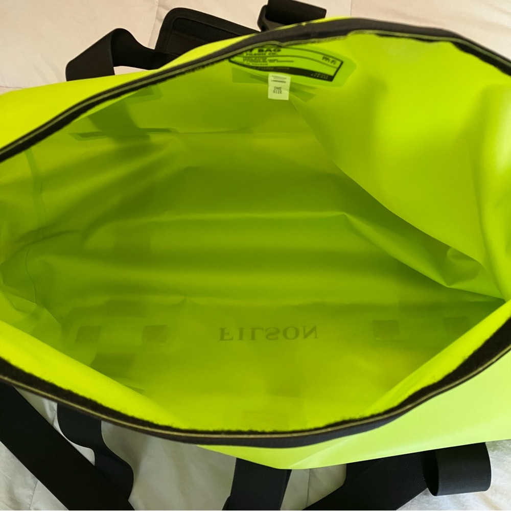 Filson Neon Yellow Waterproof Duffel with Black Straps - Picture 5 of 13